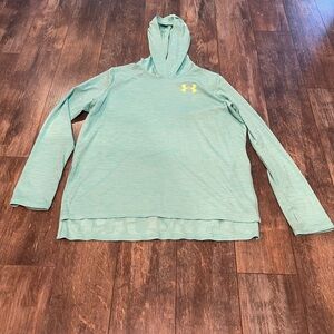 🍎Under Armour Light Blue Hoodie with Yellow Logo